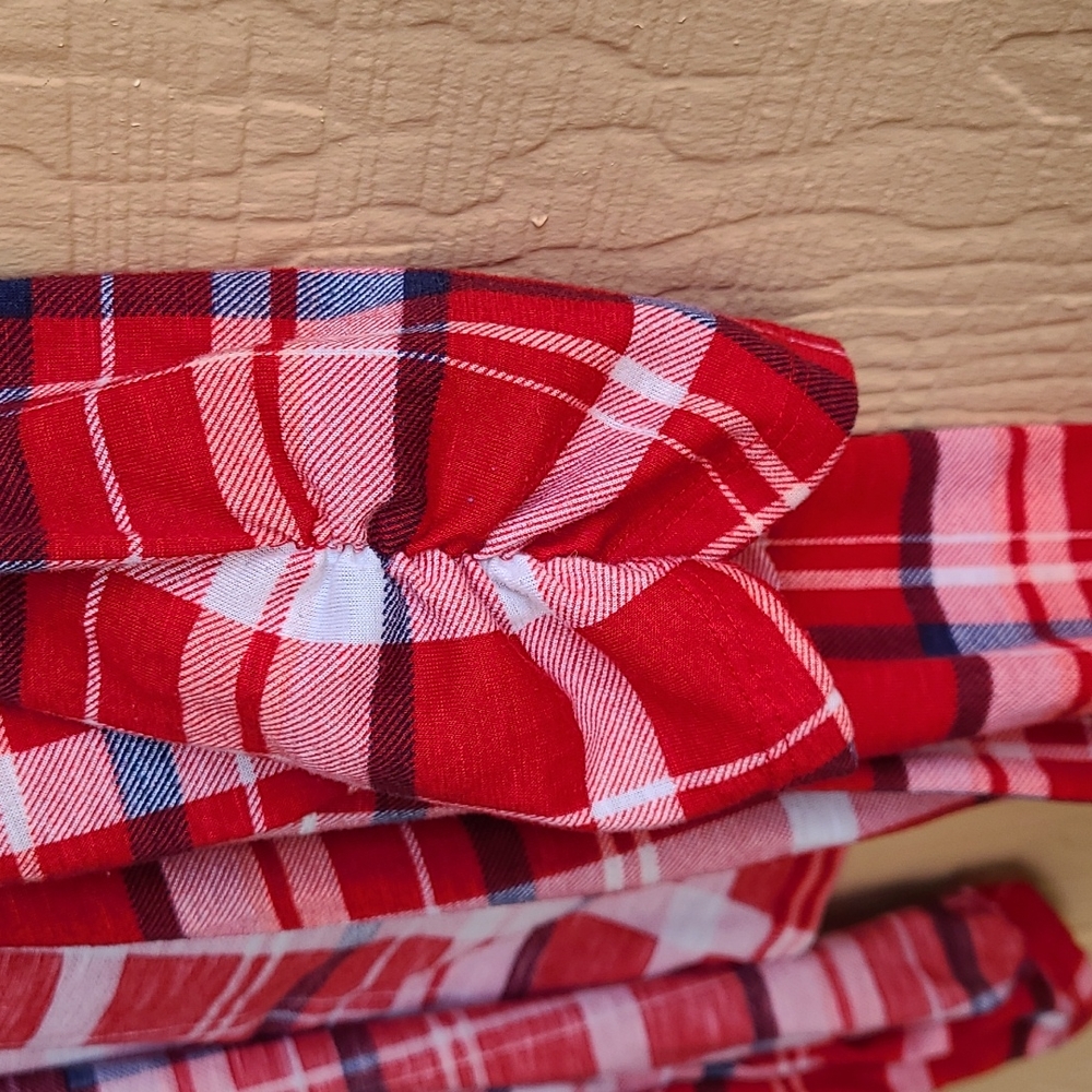b&b boutique - Flannel 2X red white blue open cardigan - Picture 6 of 8